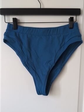 Gymshark Women's High-Cut Swim Bikini Bottom in Blue